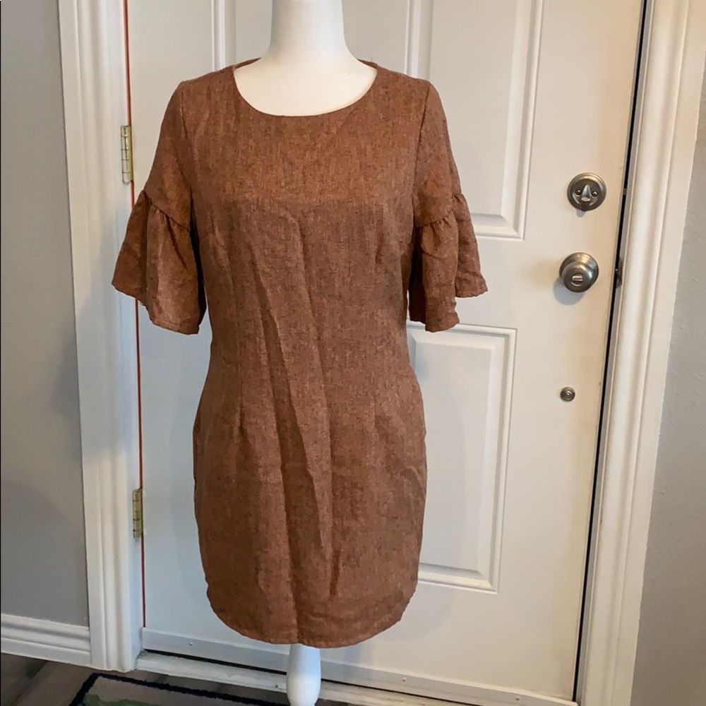 Listicle brown tweed dress size L perfect for fall